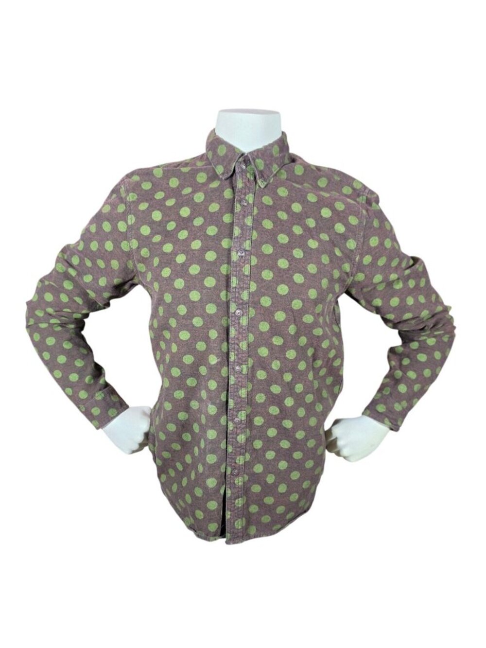 Scotch & Soda Polka Dot Brushed Cotton Twill Flannel Shirt L